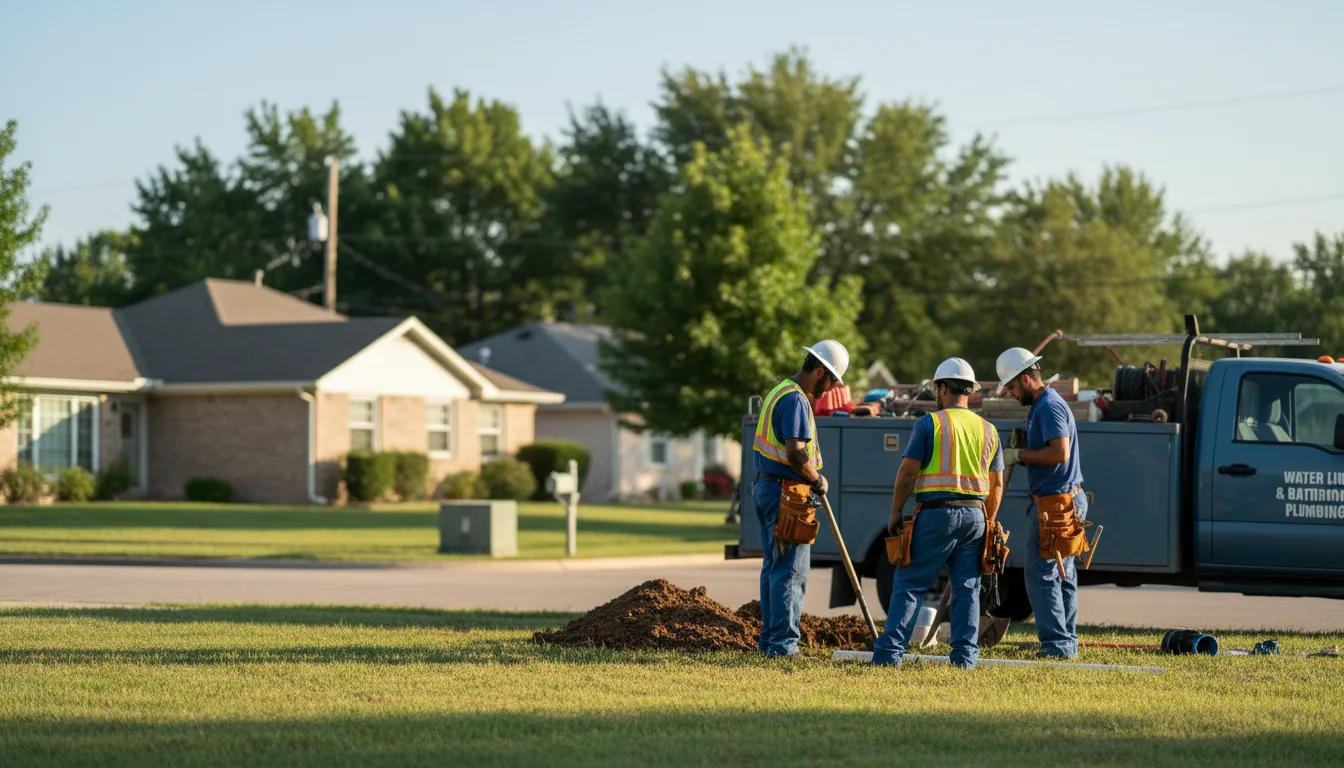 Residential water line and bathroom plumbing service in Crandall, IN